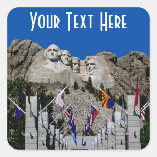 Mount Rushmore Customisable Photo Souvenir Square Sticker
