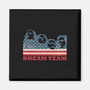 Mount Rushmore Dream Team Patriotic Usa Flag Ameri Magnet