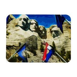 Mount Rushmore From The Hall of States Abstract Magnet