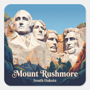 Mount Rushmore Keystone South Dakota Square Sticker
