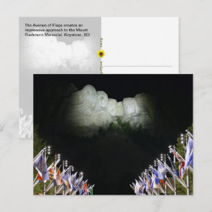 Mount Rushmore Memorial - evening illumination -  Postcard