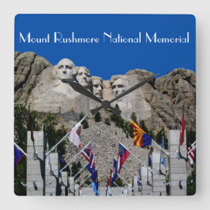 Mount Rushmore National Memorial South Dakota Square Wall Clock