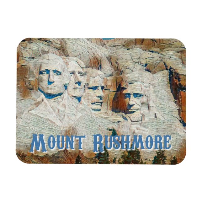 Mount Rushmore National Memorial stylized Magnet (Horizontal)