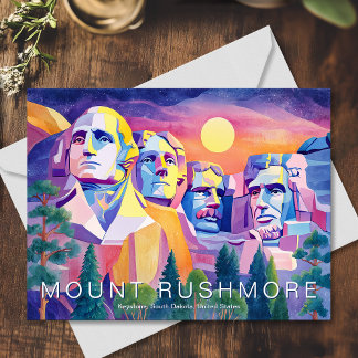 Mount Rushmore National Memorial USA Travel Art Postcard