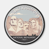 Mount Rushmore National Monument Retro Circle