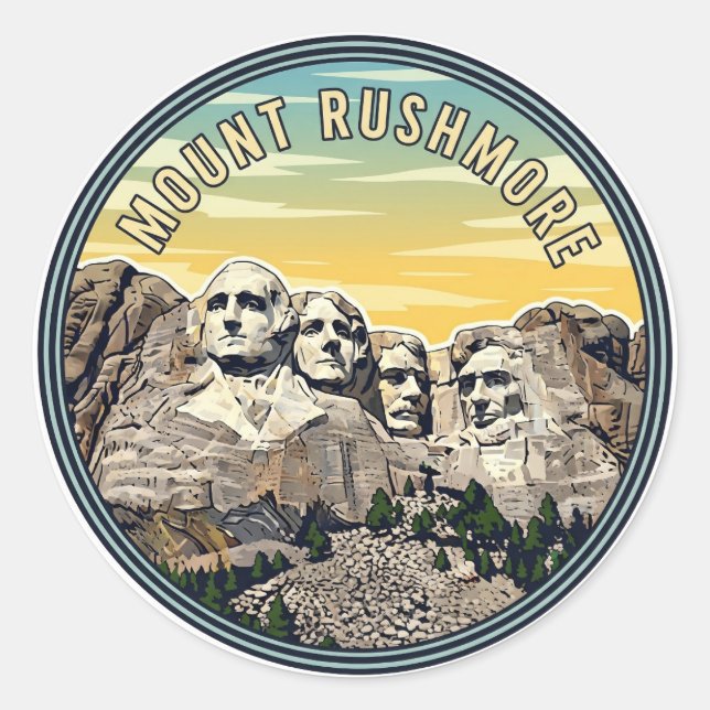 Mount Rushmore National Monument Travel Classic Round Sticker (Front)