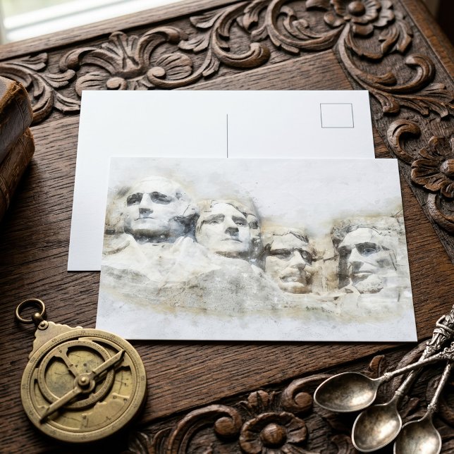 Mount Rushmore Presidential Watercolor Art Postcard (Mount Rushmore Presidential Watercolor Art. Postcard)