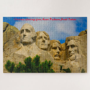 Mount Rushmore South Dakota.Christmas Greetings Jigsaw Puzzle