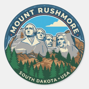 Mount Rushmore South Dakota Classic Round Sticker