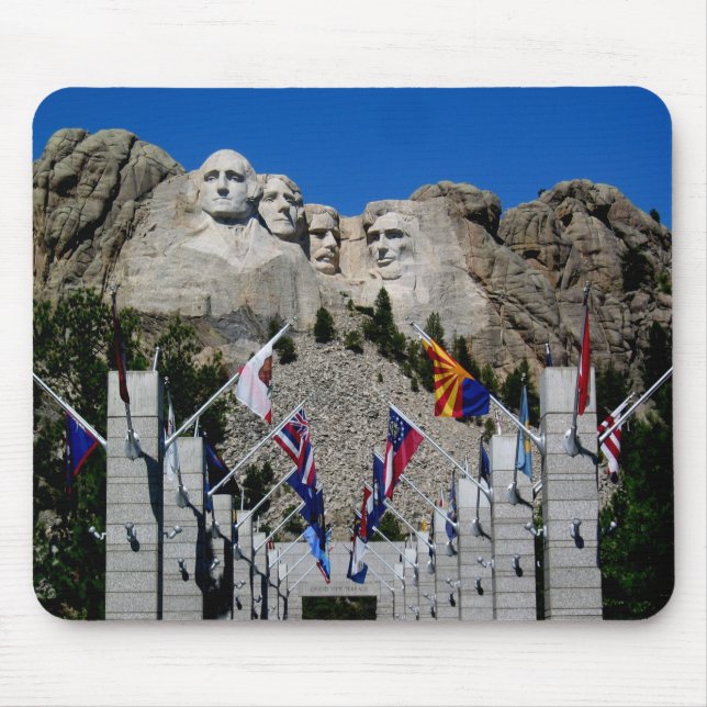 Mount Rushmore South Dakota Flag Souvenir Mouse Pad (Front)