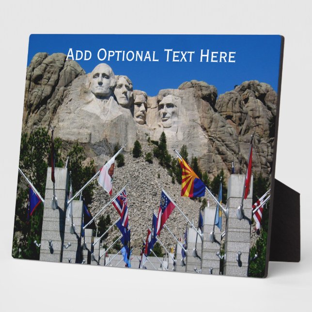 Mount Rushmore South Dakota Flag Souvenir Plaque (Side)