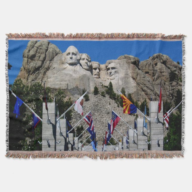 Mount Rushmore South Dakota Souvenir Throw Blanket (Front)