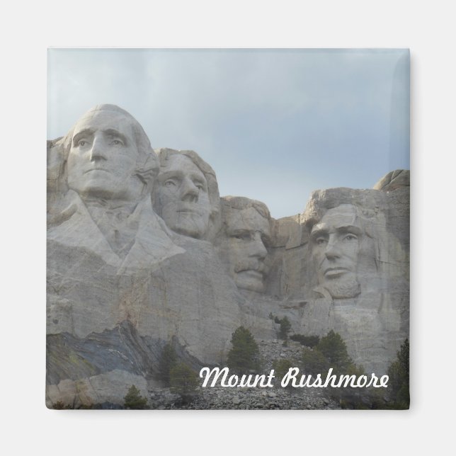Mount Rushmore Square Magnet (Front)