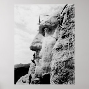 Mount Rushmore under Construction Poster