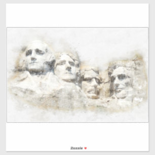 Mount Rushmore watercolor