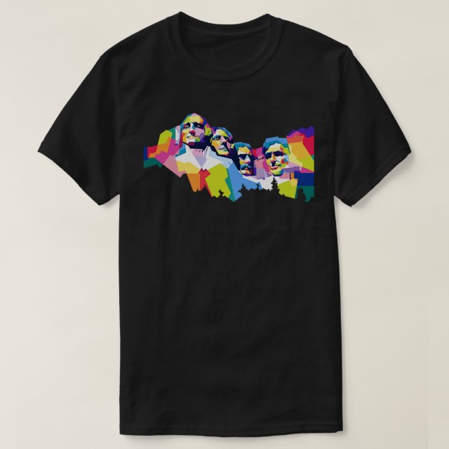 Mount Rushmore WPAP T-Shirt (Design Front)