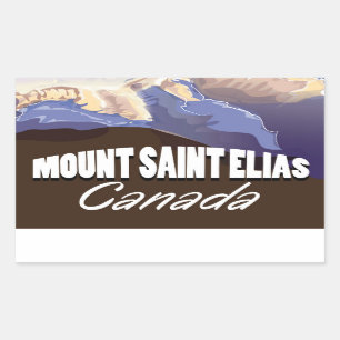 Mount Saint Elias Vintage Travel Poster Rectangular Sticker