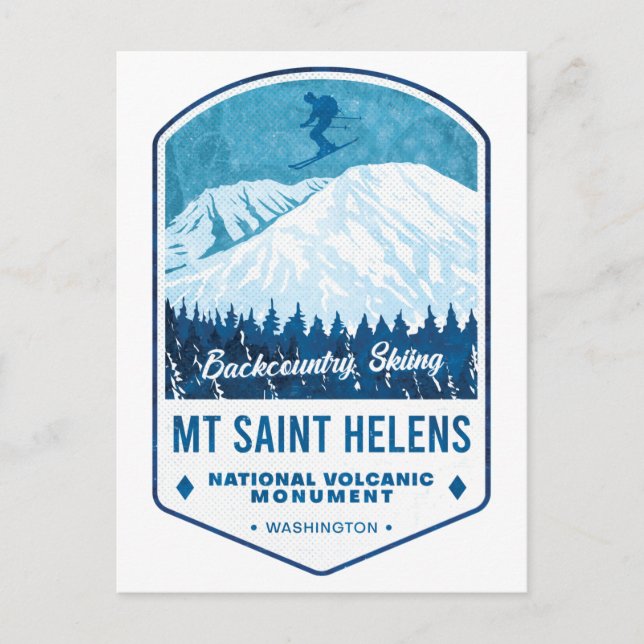 Mount Saint Helens Ski Badge Postcard (Front)