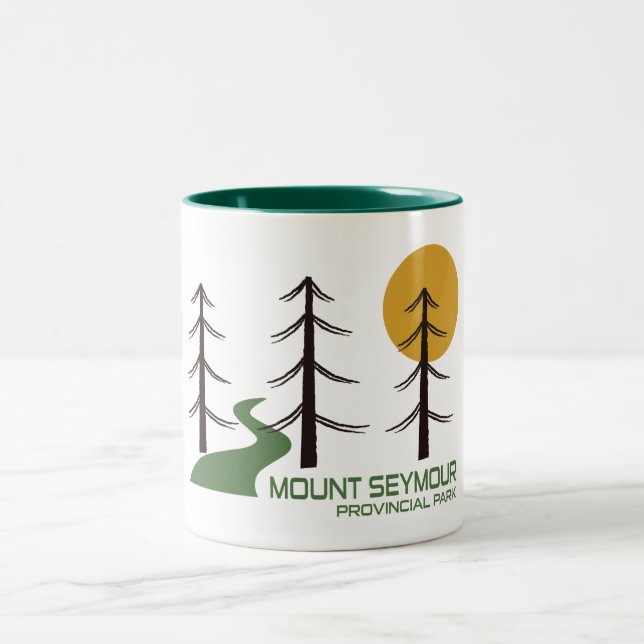 Mount Seymour Provincial Park Trail Two-Tone Coffee Mug (Center)