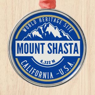 Mount Shasta California Mountain Landscape Metal Tree Decoration