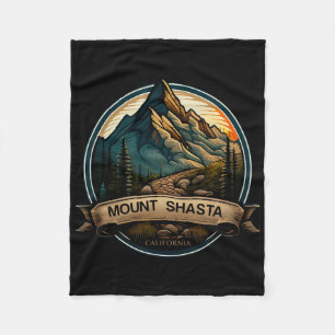 Mount Shasta California Souvenir Hiking Fleece Blanket