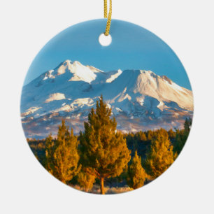 MOUNT SHASTA CERAMIC TREE DECORATION
