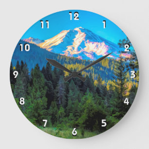 MOUNT SHASTA LARGE CLOCK