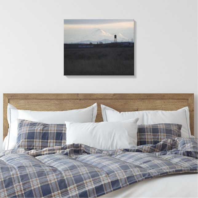 Mount Shasta Sunset on Snow 2  Canvas Print (Insitu(Bedroom))