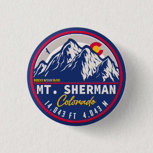 Mount Sherman Colorado - 14ers fourteener hiking 3 Cm Round Badge