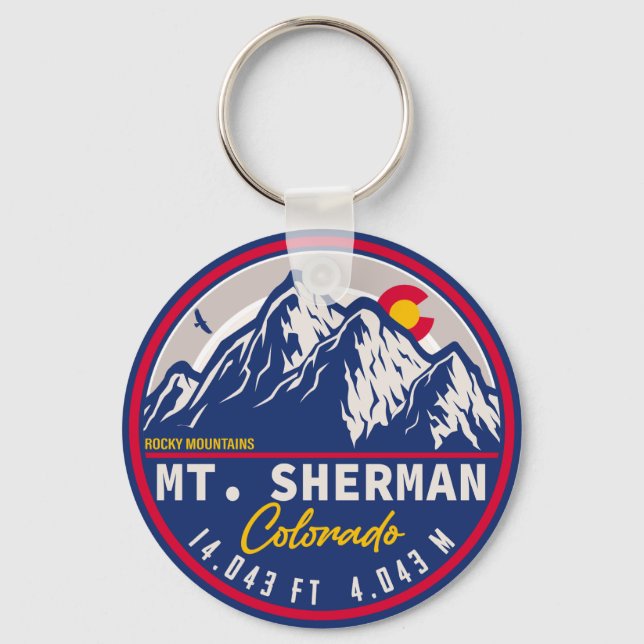 Mount Sherman Colorado - 14ers fourteener hiking Key Ring (Front)