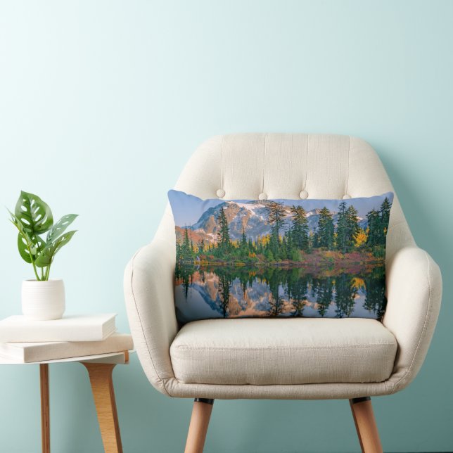 Mount Shuksan mirrored in Reflection Lake Lumbar Cushion (Chair)