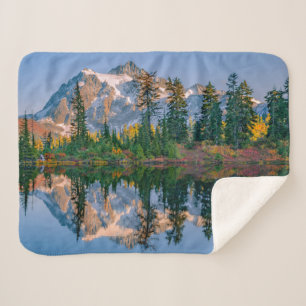Mount Shuksan mirrored in Reflection Lake Sherpa Blanket