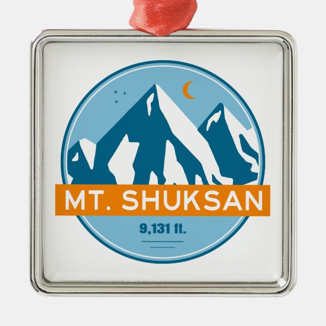 Mount Shuksan Washington Stars Moon Metal Tree Decoration (Front)