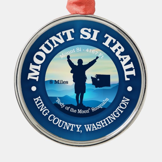 Mount Si (V) Metal Tree Decoration (Front)