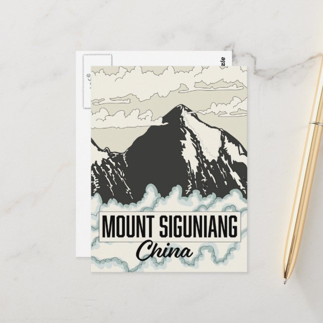 Mount Siguniang China Postcard (Front/Back In Situ)