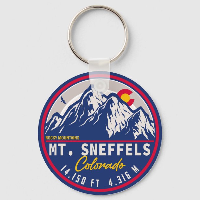 Mount Sneffels Colorado - 14ers fourteener hiking Key Ring (Front)
