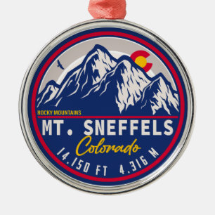 Mount Sneffels Colorado - 14ers fourteener hiking Metal Tree Decoration