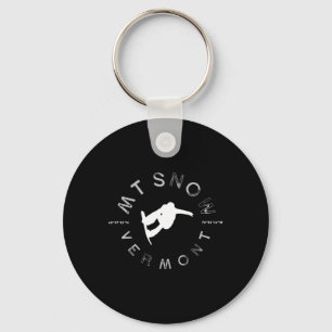 Mount Snow Vermont Graphic Vintage Snowboard T Shi Key Ring