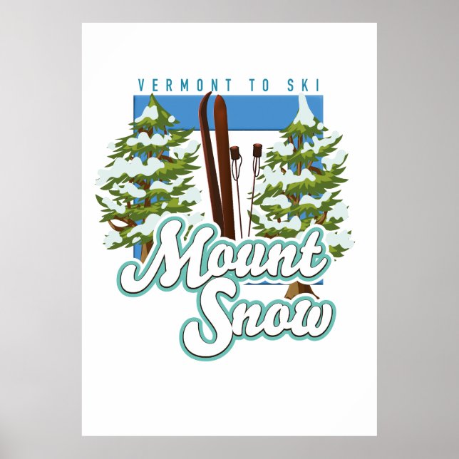 Mount Snow Vermont Ski logo. Poster (Front)