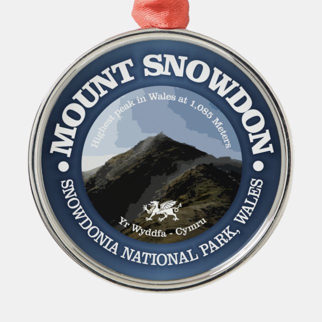 Mount Snowdon Metal Tree Decoration (Front)