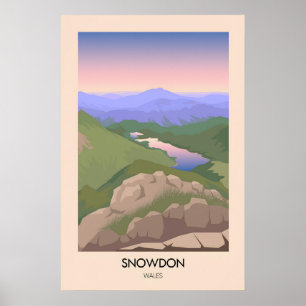 Mount Snowdon Modern Travel Poster
