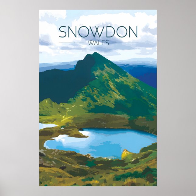 Mount Snowdon Wales Travel Poster (Front)
