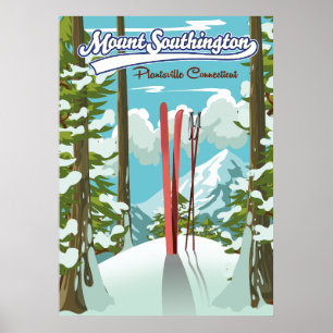 mount southington plantsville, connecticut ski poster