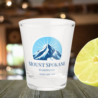 Mount Spokane Washington ski area Shot glass