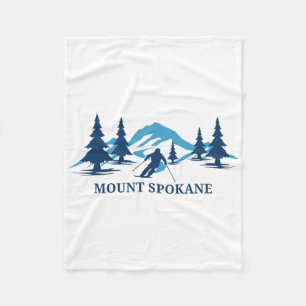 Mount Spokane Washington Ski Resort Skiing Skier  Fleece Blanket