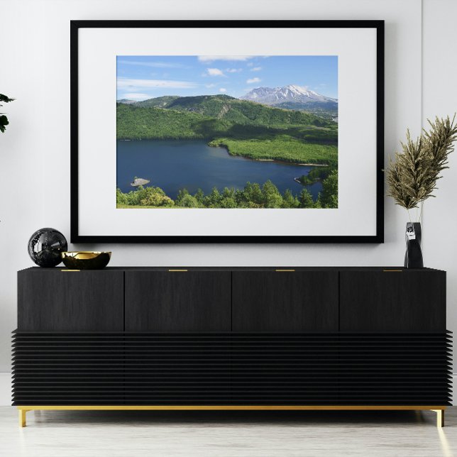 Mount St Helens Coldwater Lake Scenic Landscape Photo Print (In Situ (Framed))