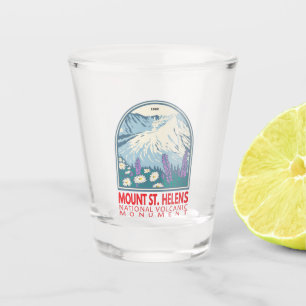 Mount St Helens National Volcanic Monument Retro Shot Glass