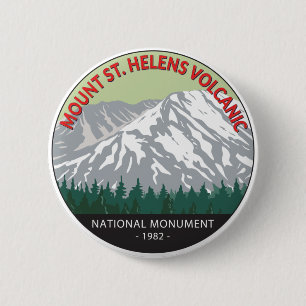 Mount St Helens National Volcanic Monument Vintage 6 Cm Round Badge