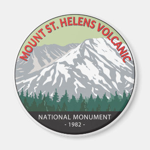 Mount St Helens National Volcanic Monument Vintage Magnet