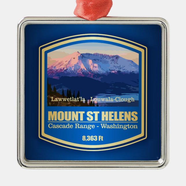 Mount St Helens (PF) Metal Tree Decoration (Front)